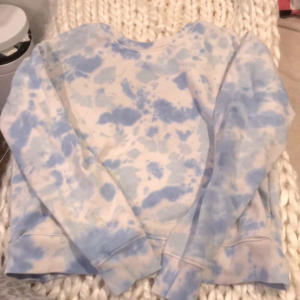 Blue and white Tie dye crew neck